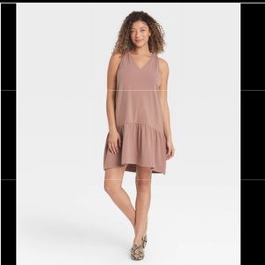 Ruffle Sleeveless Hem Knit Dress